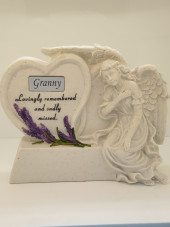 6159 - Angel Plaque with Lavender and Name Tag